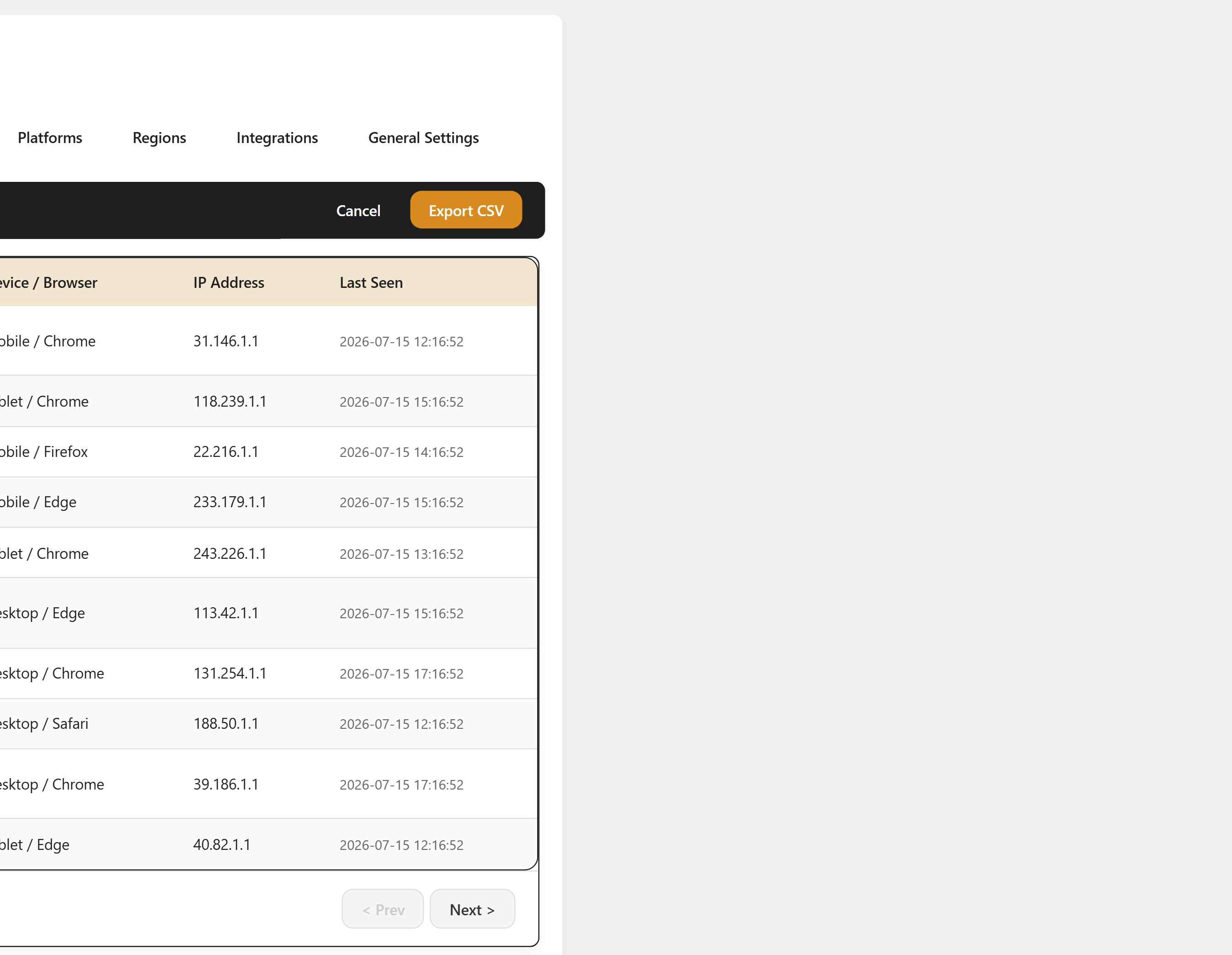 CSV Export